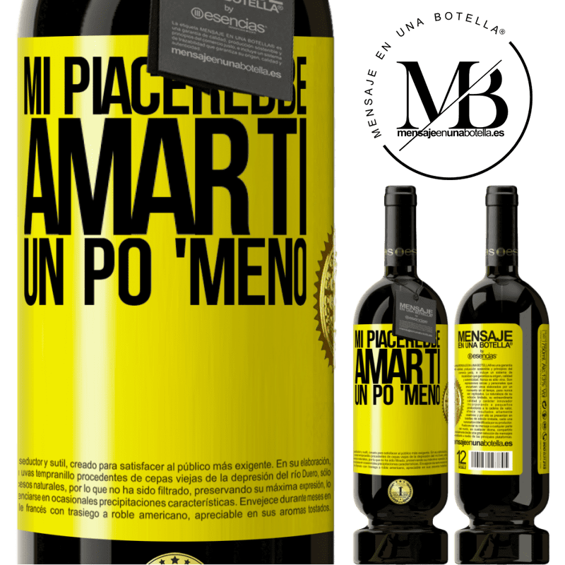 49,95 € Spedizione Gratuita | Vino rosso Edizione Premium MBS® Riserva Mi piacerebbe amarti un po 'meno Etichetta Gialla. Etichetta personalizzabile Riserva 12 Mesi Raccogliere 2014 Tempranillo