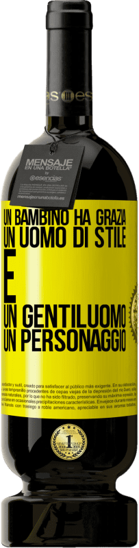 Spedizione Gratuita | Vino rosso Edizione Premium MBS® Riserva Un bambino ha grazia, un uomo di stile e un gentiluomo, un personaggio Etichetta Gialla. Etichetta personalizzabile Riserva 12 Mesi Raccogliere 2014 Tempranillo