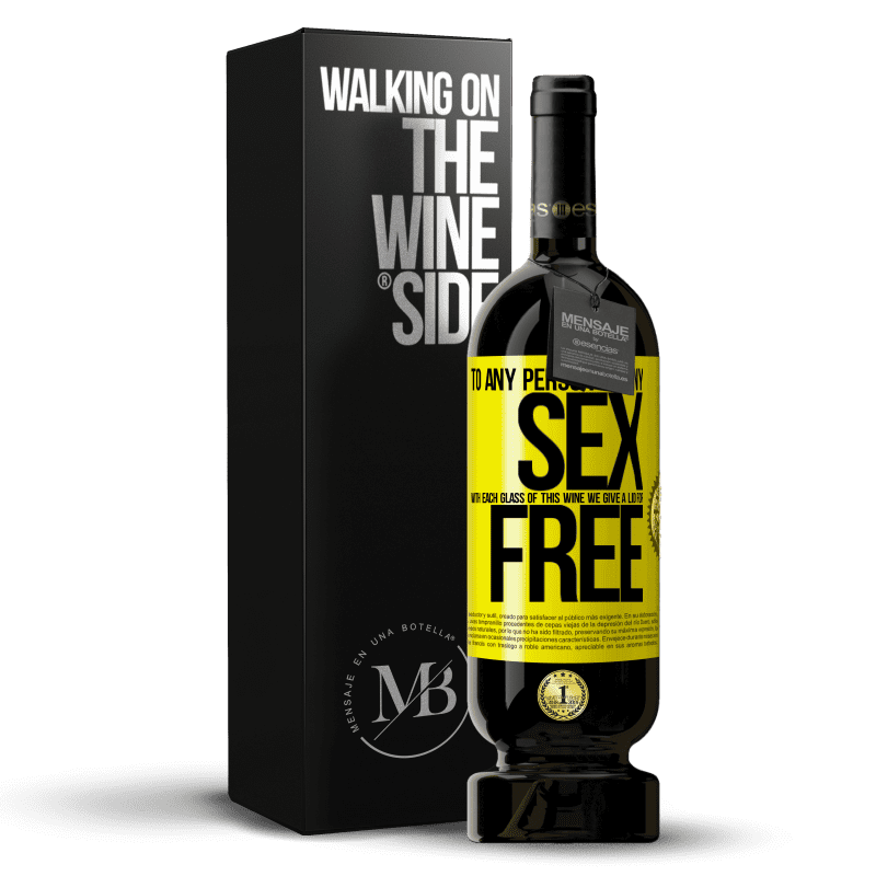 39,95 € Free Shipping | Red Wine Premium Edition MBS® Reserva To any person of any SEX with each glass of this wine we give a lid for FREE Yellow Label. Customizable label Reserva 12 Months Harvest 2015 Tempranillo