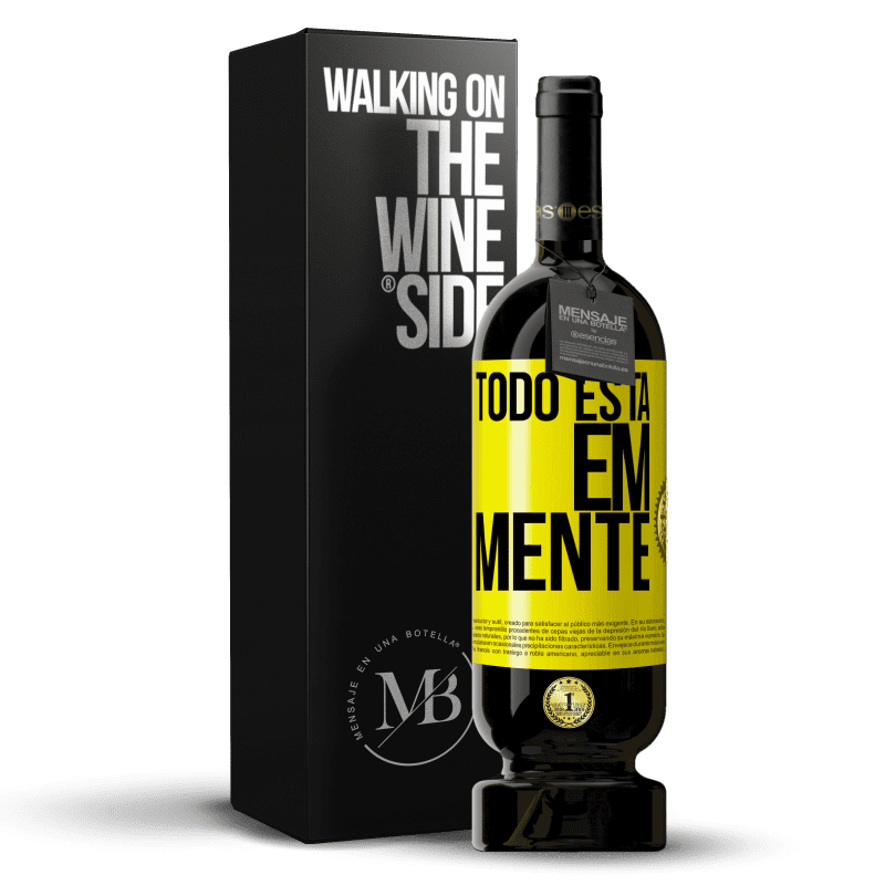 49,95 € Envio grátis | Vinho tinto Edição Premium MBS® Reserva Todo está em mente Etiqueta Amarela. Etiqueta personalizável Reserva 12 Meses Colheita 2015 Tempranillo