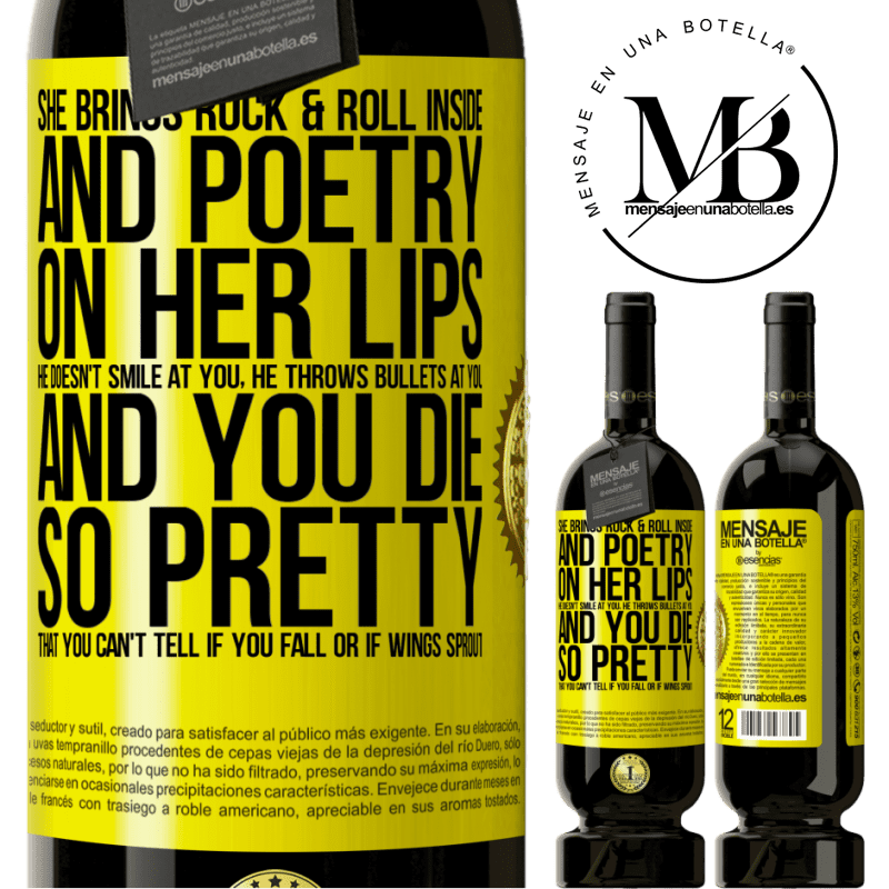 29,95 € Free Shipping | Red Wine Premium Edition MBS® Reserva She brings Rock & Roll inside and poetry on her lips. He doesn't smile at you, he throws bullets at you, and you die so Yellow Label. Customizable label Reserva 12 Months Harvest 2014 Tempranillo