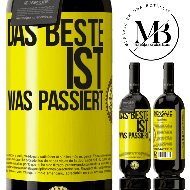 29,95 € Kostenloser Versand | Rotwein Premium Ausgabe MBS® Reserva Das Beste ist was passiert Gelbes Etikett. Anpassbares Etikett Reserva 12 Monate Ernte 2014 Tempranillo