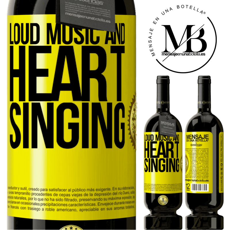 29,95 € Free Shipping | Red Wine Premium Edition MBS® Reserva The loud music and the heart singing Yellow Label. Customizable label Reserva 12 Months Harvest 2014 Tempranillo