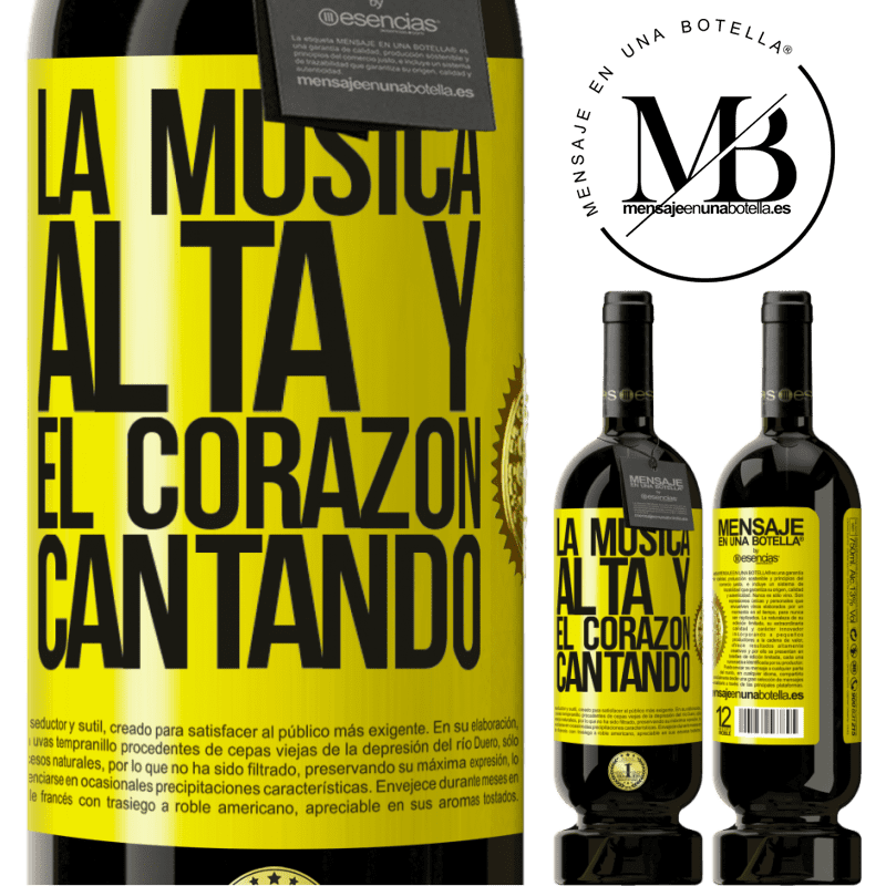 49,95 € Envío gratis | Vino Tinto Edición Premium MBS® Reserva La música alta y el corazón cantando Etiqueta Amarilla. Etiqueta personalizable Reserva 12 Meses Cosecha 2016 Tempranillo
