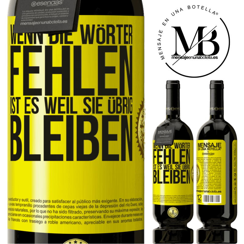 49,95 € Kostenloser Versand | Rotwein Premium Ausgabe MBS® Reserve Wenn die Wörter fehlen, ist es, weil sie überflüssig sind Gelbes Etikett. Anpassbares Etikett Reserve 12 Monate Ernte 2014 Tempranillo