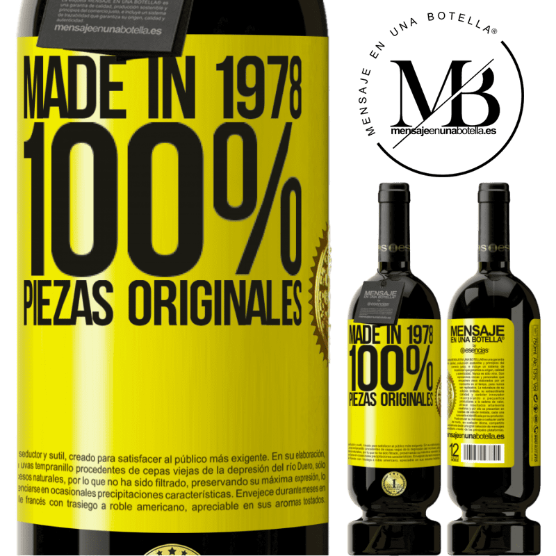 29,95 € Envoi gratuit | Vin rouge Édition Premium MBS® Reserva Fabriqué en 1978. 100% pièces d'origine Étiquette Jaune. Étiquette personnalisable Reserva 12 Mois Récolte 2014 Tempranillo