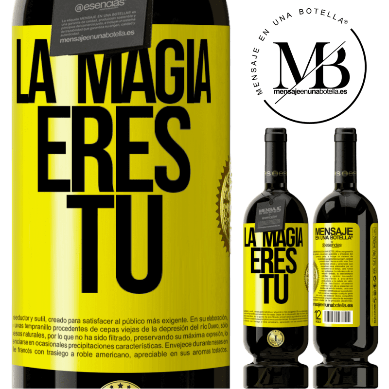 49,95 € Envío gratis | Vino Tinto Edición Premium MBS® Reserva La magia eres tú Etiqueta Amarilla. Etiqueta personalizable Reserva 12 Meses Cosecha 2015 Tempranillo