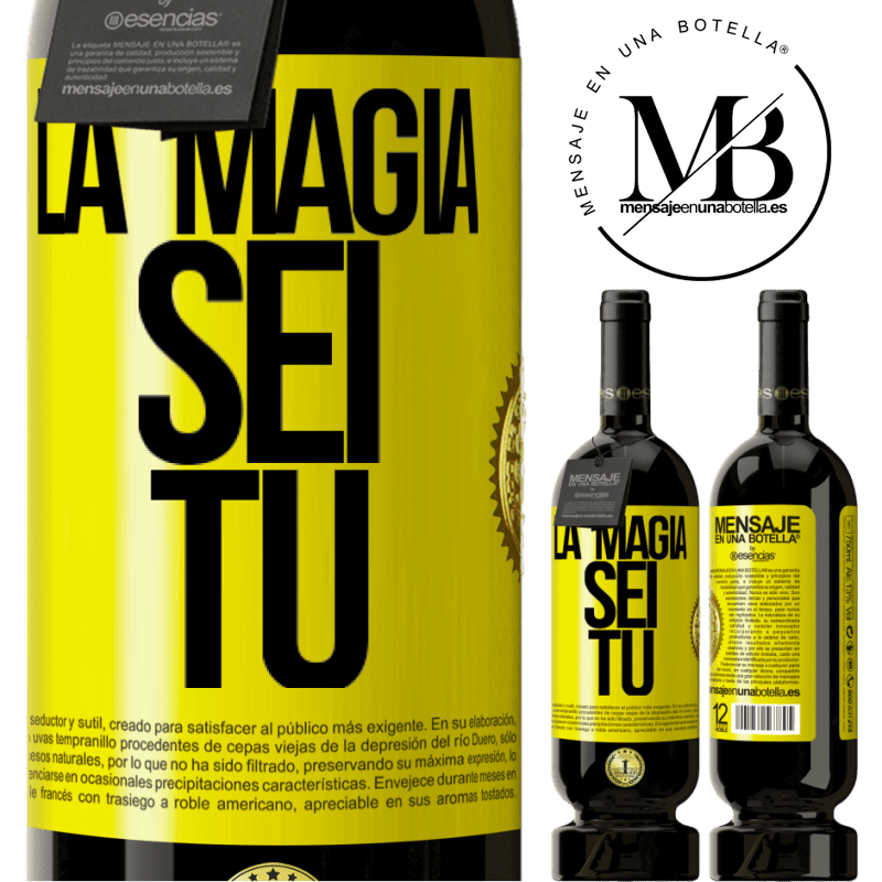 49,95 € Spedizione Gratuita | Vino rosso Edizione Premium MBS® Riserva La magia sei tu Etichetta Gialla. Etichetta personalizzabile Riserva 12 Mesi Raccogliere 2015 Tempranillo