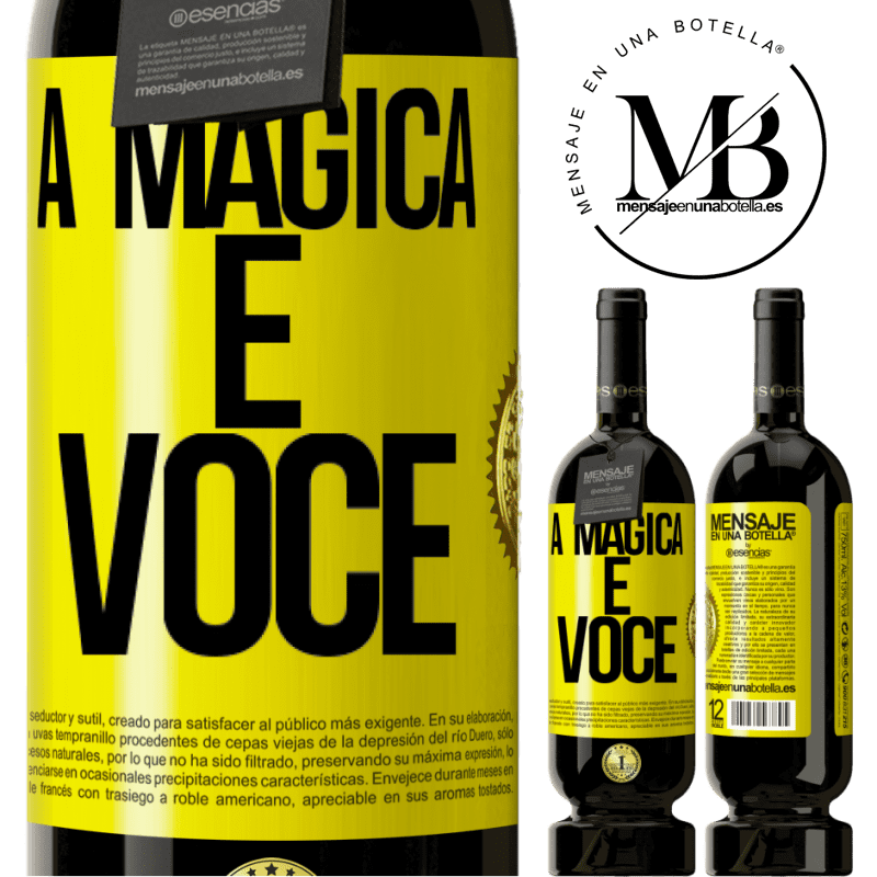 49,95 € Envio grátis | Vinho tinto Edição Premium MBS® Reserva A mágica é você Etiqueta Amarela. Etiqueta personalizável Reserva 12 Meses Colheita 2015 Tempranillo