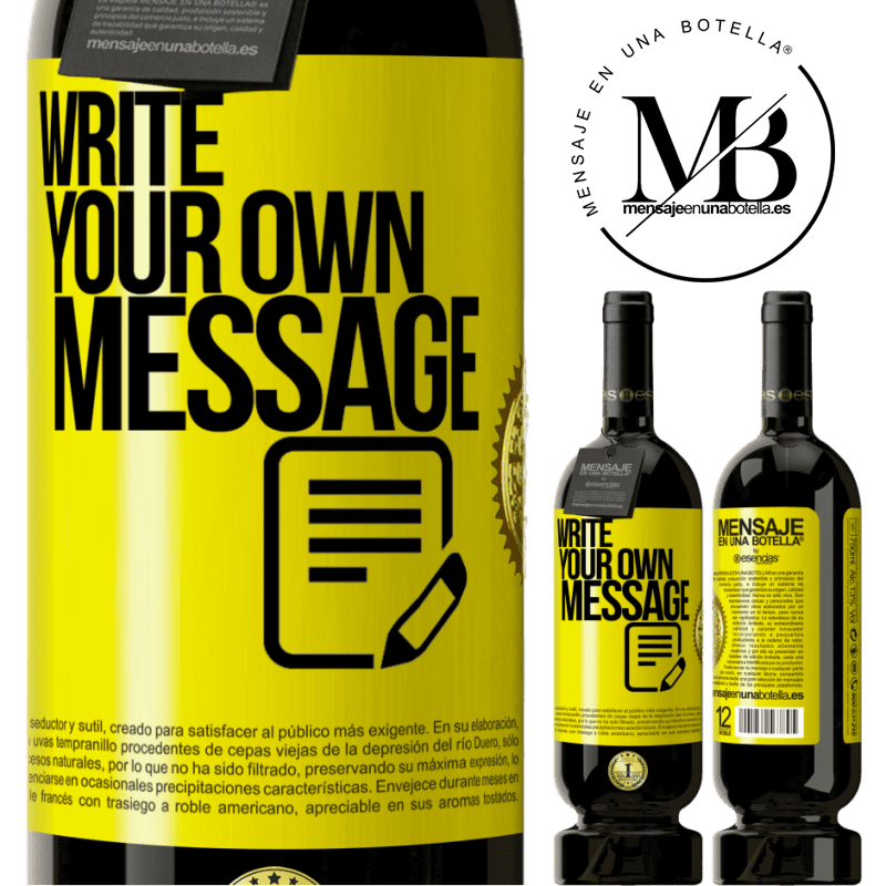 39,95 € Free Shipping | Red Wine Premium Edition MBS® Reserva Write your own message Yellow Label. Customizable label Reserva 12 Months Harvest 2015 Tempranillo