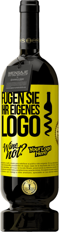 Kostenloser Versand | Rotwein Premium Ausgabe MBS® Reserve Füge dein eigenes Logo hinzu Gelbes Etikett. Anpassbares Etikett Reserve 12 Monate Ernte 2015 Tempranillo