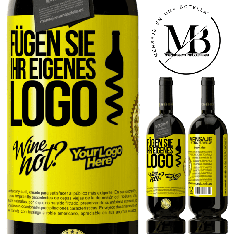 49,95 € Kostenloser Versand | Rotwein Premium Ausgabe MBS® Reserve Füge dein eigenes Logo hinzu Gelbes Etikett. Anpassbares Etikett Reserve 12 Monate Ernte 2014 Tempranillo