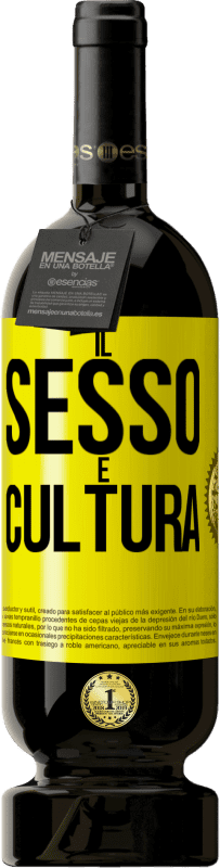 49,95 € | Vino rosso Edizione Premium MBS® Riserva Il sesso è cultura Etichetta Gialla. Etichetta personalizzabile Riserva 12 Mesi Raccogliere 2015 Tempranillo