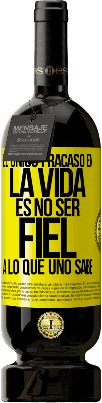 49,95 € Envío gratis | Vino Tinto Edición Premium MBS® Reserva El único fracaso en la vida es no ser fiel a lo que uno sabe Etiqueta Amarilla. Etiqueta personalizable Reserva 12 Meses Cosecha 2016 Tempranillo