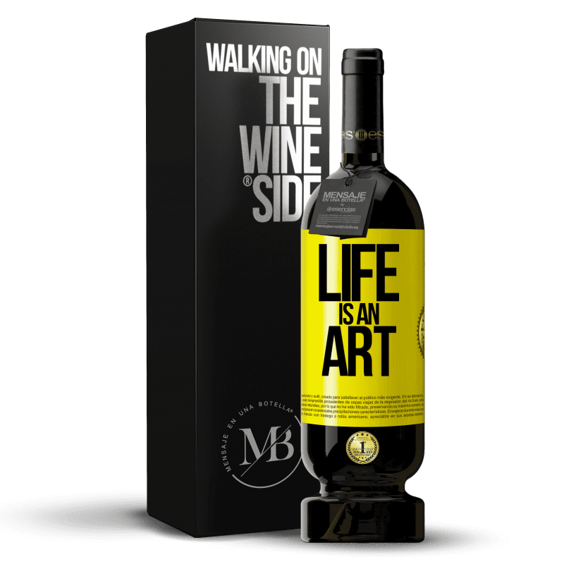 49,95 € Free Shipping | Red Wine Premium Edition MBS® Reserve Life is an art Yellow Label. Customizable label Reserve 12 Months Harvest 2014 Tempranillo
