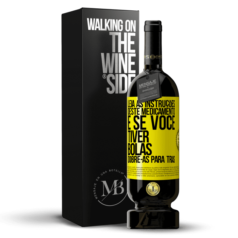 49,95 € Envio grátis | Vinho tinto Edição Premium MBS® Reserva Leia as instruções deste medicamento e se você tiver bolas, dobre-as para trás Etiqueta Amarela. Etiqueta personalizável Reserva 12 Meses Colheita 2014 Tempranillo