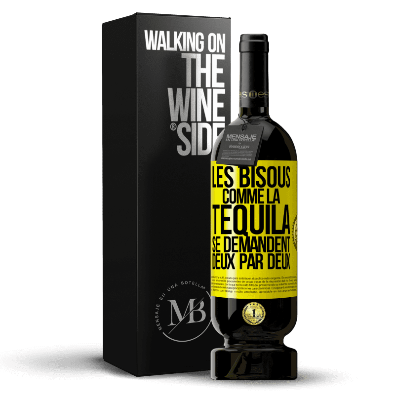 49,95 € Envoi gratuit | Vin rouge Édition Premium MBS® Réserve Les bisous comme la tequila se demandent deux par deux Étiquette Jaune. Étiquette personnalisable Réserve 12 Mois Récolte 2014 Tempranillo