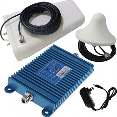Dual band cell phone signal booster. Amplifier and Antenna Kit. LCD Display