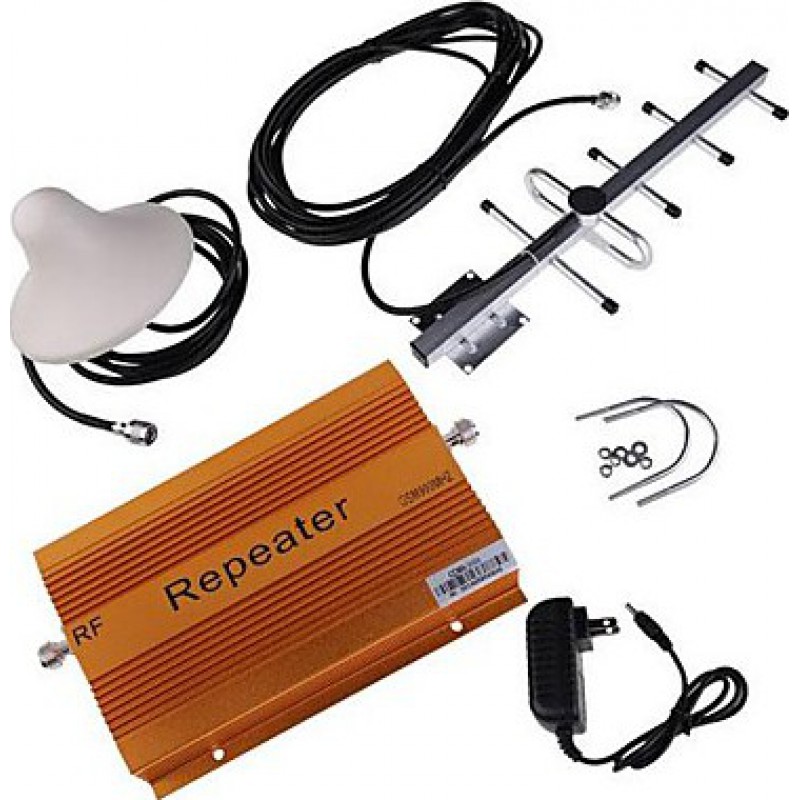 85,95 € Free Shipping | Signal Boosters 70dB Gain cell phone signal booster. Ceiling and Yagi antennas CDMA 2000m2