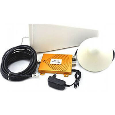 Mini dual band mobile phone signal booster. Amplifier and antenna kit