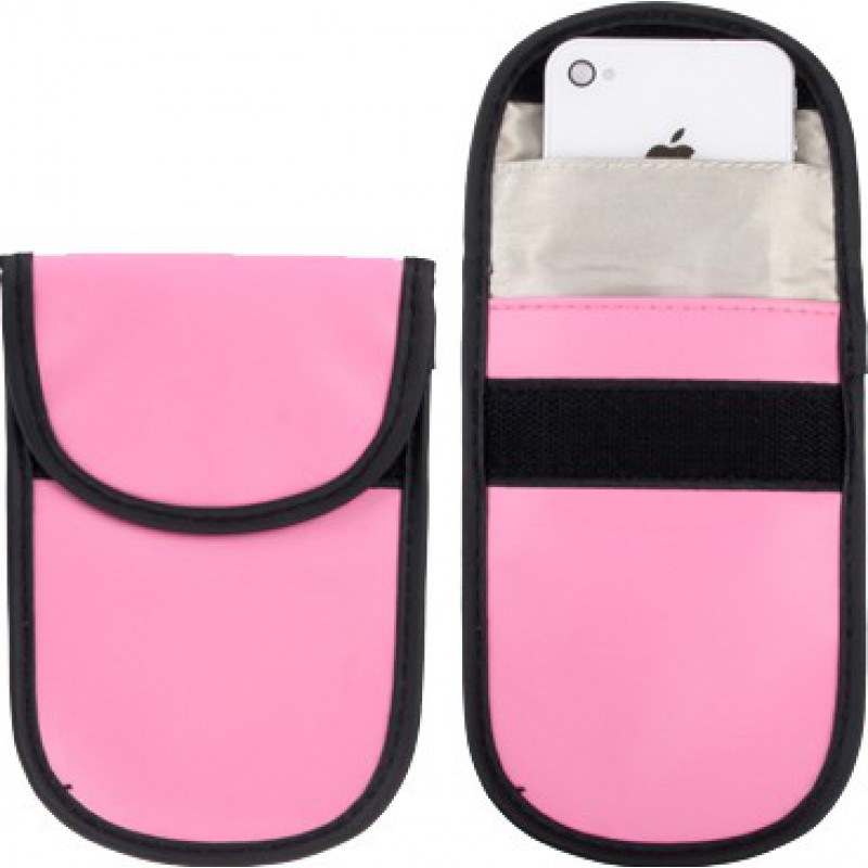 Jammer Accessories Protective anti-radiation bag. Signal blocking case pouch for smartphones. Pink color