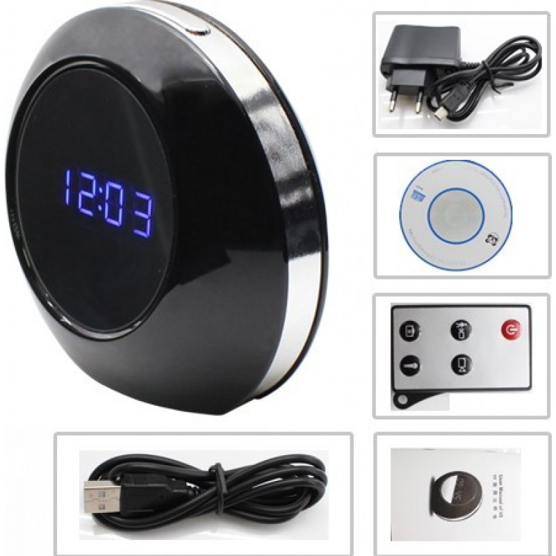 54,95 € Free Shipping | Clock Hidden Cameras Multifunctional alarm clock. Remote control. Motion detection. Spy hidden camera. Digital video recorder. HD 8 Gb