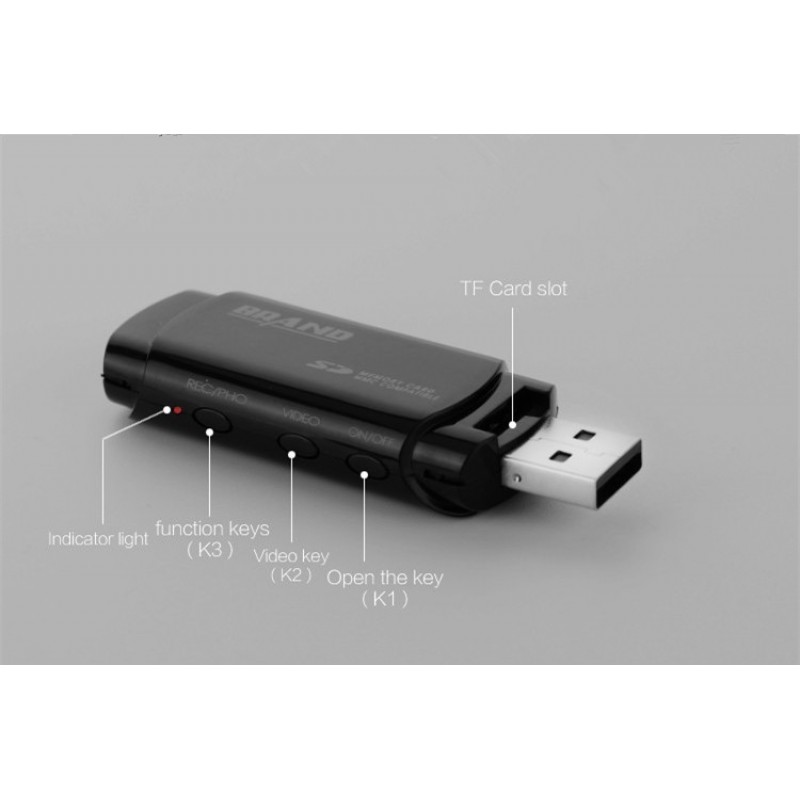 45,95 € Free Shipping | USB Drive Hidden Cameras USB Flash drive mini hidden camera. Digital video recorder (DVR). IR night vision 1080P Full HD