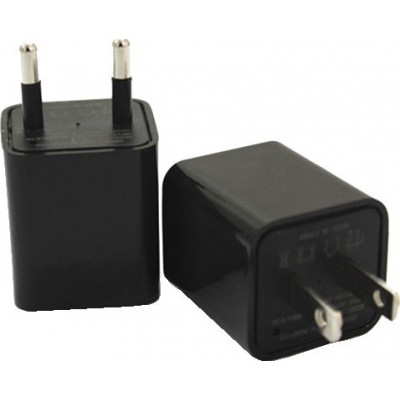 44,95 € Envío gratis | Otras Cámaras Ocultas Mini cámara oculta (DVR). Adaptador cargador. Cargador de enchufe de EE. UU. / UE. Memoria interna 8 Gb 1080P Full HD