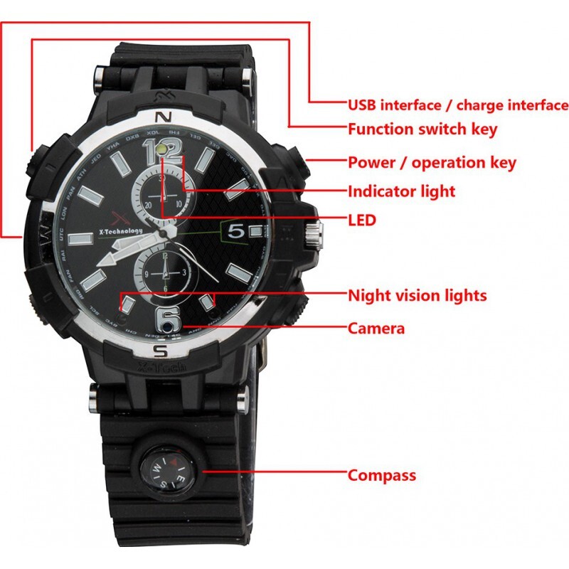 75,95 € Free Shipping | Watch Hidden Cameras WiFi Spy watch. Controlled and Viewed from your cell phone. Hidden camera. IR night vision. Motion detection 720P HD