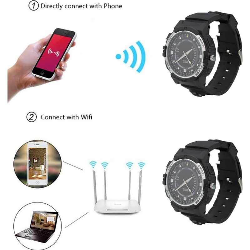 72,95 € Free Shipping | Watch Hidden Cameras WiFi Spy watch. Controlled and Viewed from your cell phone. Hidden camera. IR night vision. Motion detection 720P HD