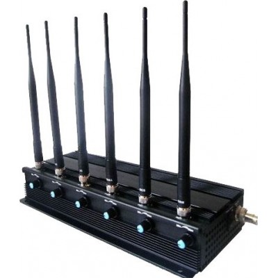 124,95 € Free Shipping | Cell Phone Jammers Adjustable 15W High power signal blocker. 6 Antennas GPS GPS L1