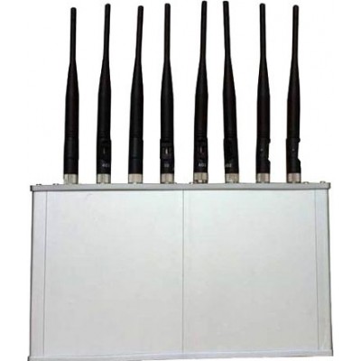 8 antennes. Bloqueur de signaux haute puissance 16W avec ventilateur Cell phone