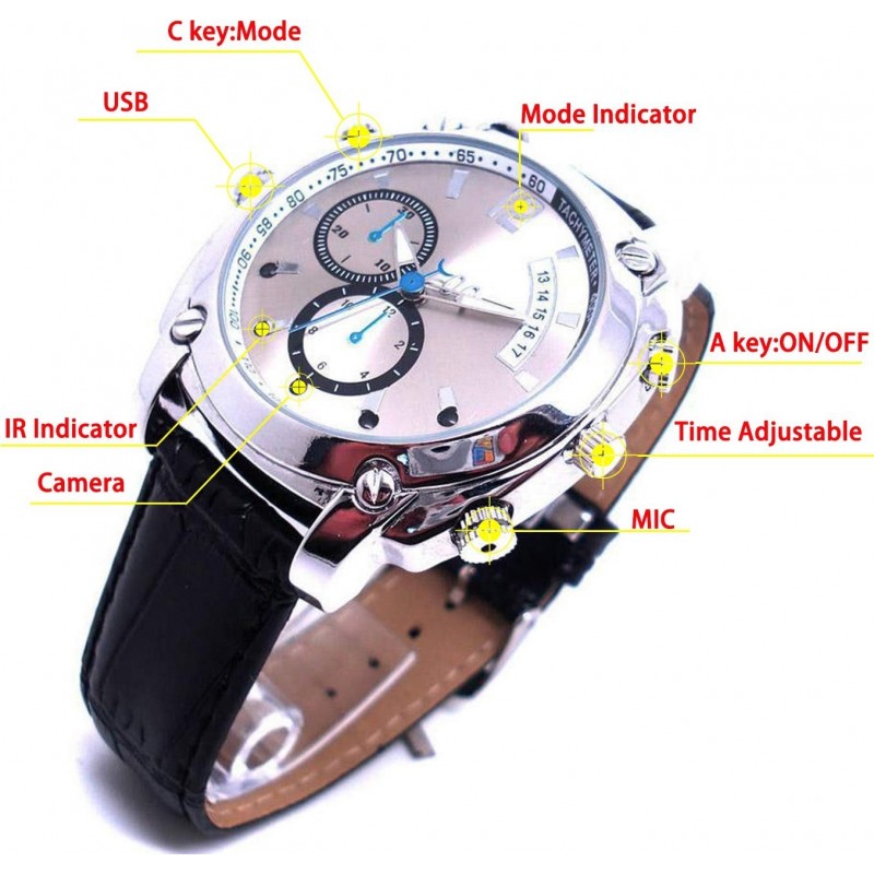 Watch Hidden Cameras Spy multifunction Camera watch. 16G. HD. 1080P. Night Vision. Rechargeable. Easy Operation