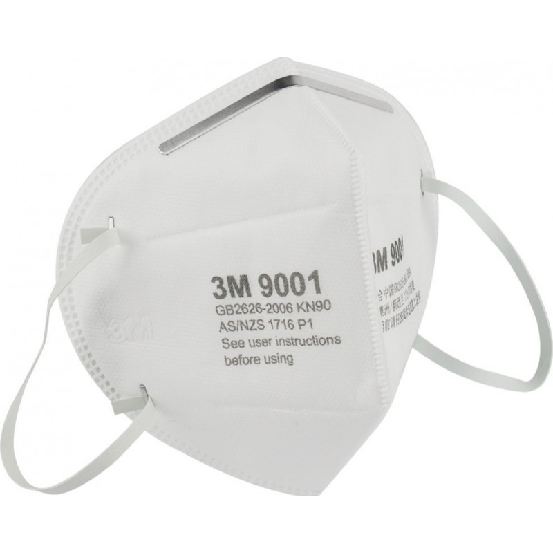79,95 € 免费送货 | 盒装10个 呼吸防护面罩 3M 型号9001。FFP1KN90。呼吸防护面罩。折叠式防尘口罩。 PM2.5。防雾面罩。安全面罩