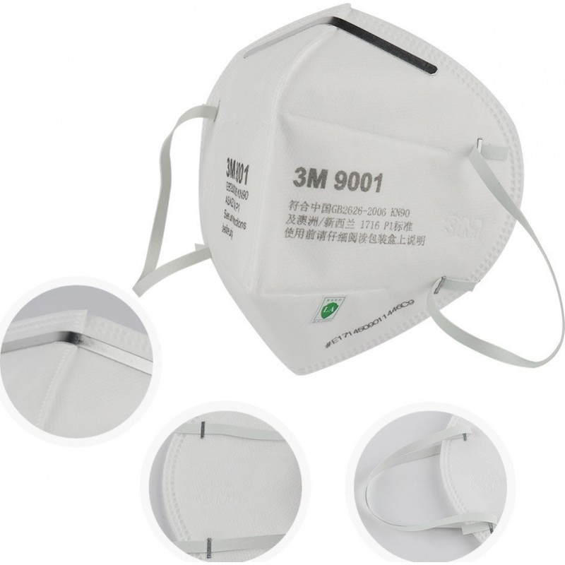 79,95 € 送料無料 | 10個入りボックス 呼吸保護マスク 3M モデル9001。FFP1KN90。呼吸保護マスク。折りたたみ式防塵マスク。 PM2.5。防曇マスク。安全マスク