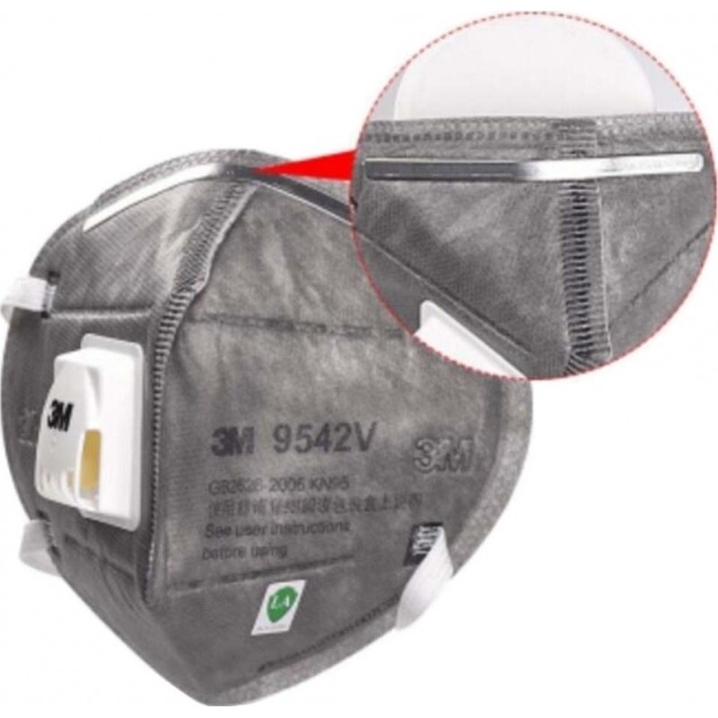 599,95 € 送料無料 | 100個入りボックス 呼吸保護マスク 3M 9542V KN95 FFP2。バルブ付き呼吸保護マスク。 PM2.5粒子フィルターマスク