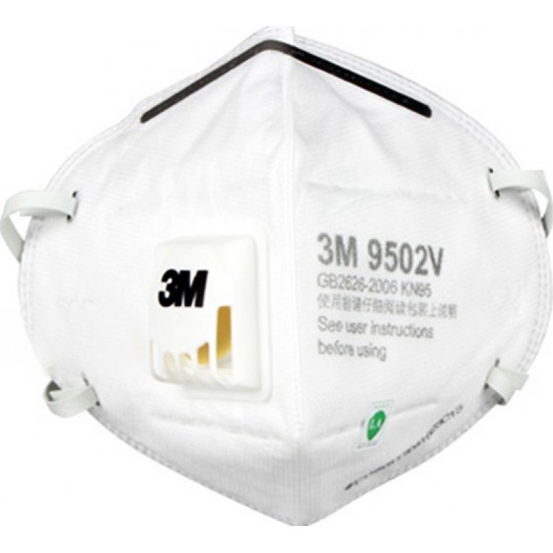 89,95 € Envio grátis | Caixa de 10 unidades Máscaras Proteção Respiratória 3M 9502V KN95 FFP2. Máscara de proteção respiratória com válvula. Respirador com filtro de partículas PM2.5