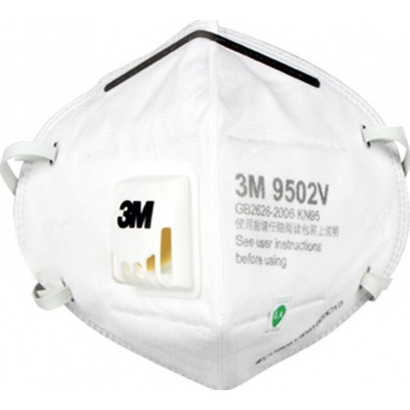 349,95 € 送料無料 | 50個入りボックス 呼吸保護マスク 3M 9502V KN95 FFP2。バルブ付き呼吸保護マスク。 PM2.5粒子フィルターマスク