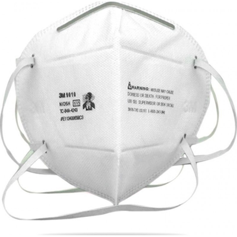 129,95 € 免费送货 | 盒装10个 呼吸防护面罩 3M 9010 N95 FFP2。呼吸防护面罩。 PM2.5防污染口罩。颗粒过滤器防毒面具