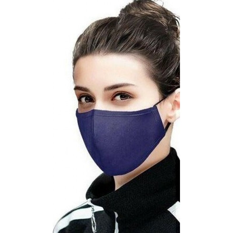 5個入りボックス 呼吸保護マスク 青色。 50個の木炭フィルターが付いている再使用可能な呼吸保護マスク