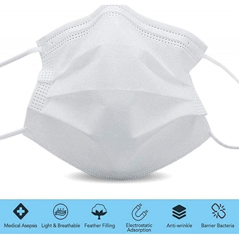 159,95 € 免费送货 | 盒装1000个 呼吸防护面罩 一次性面部卫生口罩。呼吸系统防护。三层过滤透气