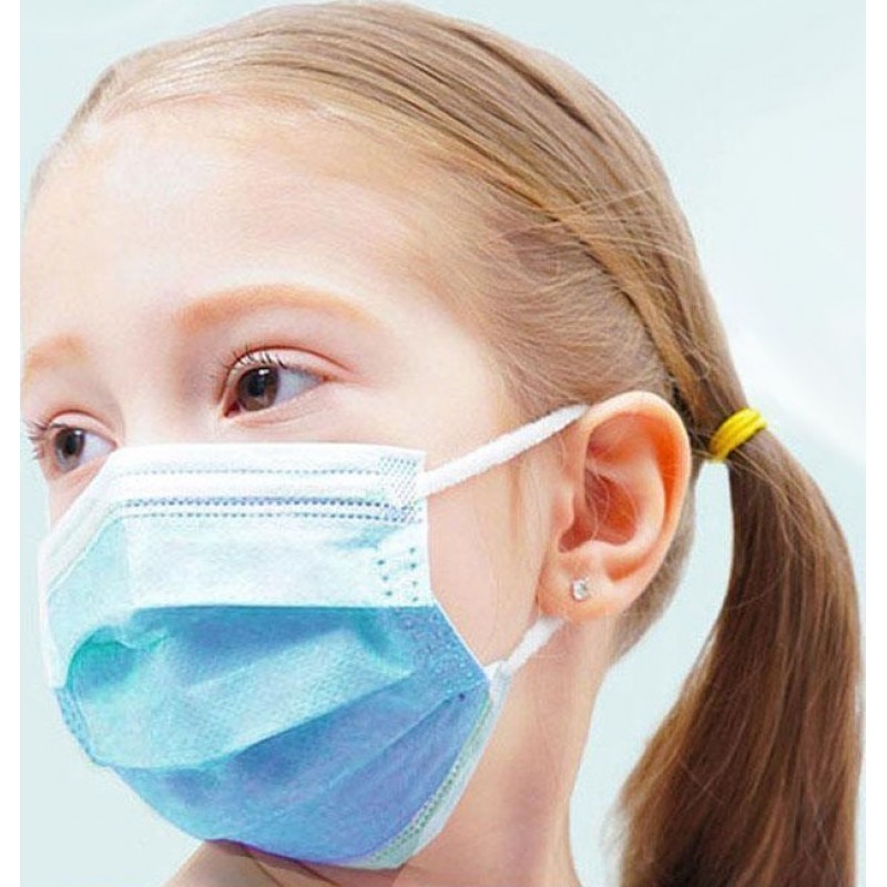 159,95 € 免费送货 | 盒装1000个 呼吸防护面罩 儿童一次性口罩。呼吸系统防护。 3层。防流感。柔软透气。非织造材料。 PM2.5