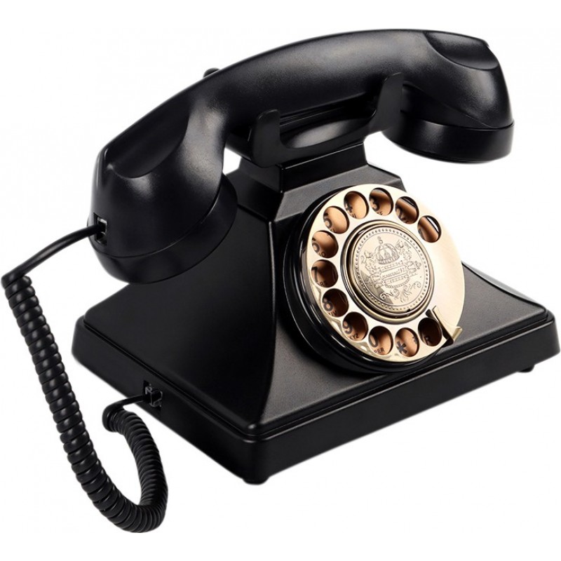 189,95 € Envio grátis | Audio Guest Book Crosley-GPO Antique Replica telefone britânico. Telefone vintage e retrô para casamentos Cor Preto