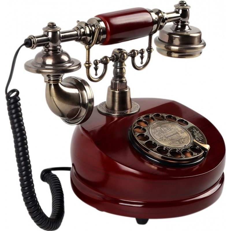 229,95 € Free Shipping | Audio Guest Book Opis 1921 Antique Replica British telephone. Classic Rosewood color. Vintage and Retro Wedding phone Brown Color