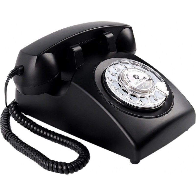 169,95 € Kostenloser Versand | Audio Guest Book Retro-Telefon im Wählscheibenstil. GPO 706-746 Replik eines britischen Telefons. Hochzeitstelefon im britischen Stil Schwarz Farbe
