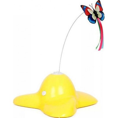 37,99 € Kostenloser Versand | Haustier Spielzeug Elektrisches Haustierspielzeug. 360 Grad rotierender Schmetterling Gelb