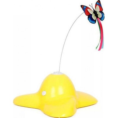 25,99 € Envío gratis | Juguetes para mascotas Juguete eléctrico para mascotas. Mariposa giratoria con rotación de 360 ​​grados Amarillo