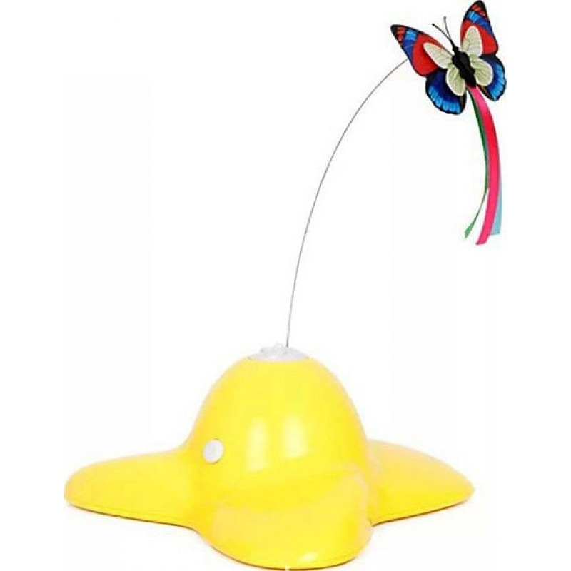 37,99 € 送料無料 | ペットのおもちゃ 電気ペットのおもちゃ。 360度回転する蝶 黄