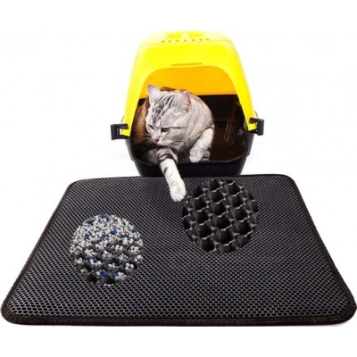 21,99 € Envío gratis | Sustratos sanitarios Arena para gatos. Doble capa. Colchonetas para cama. Impermeable Negro