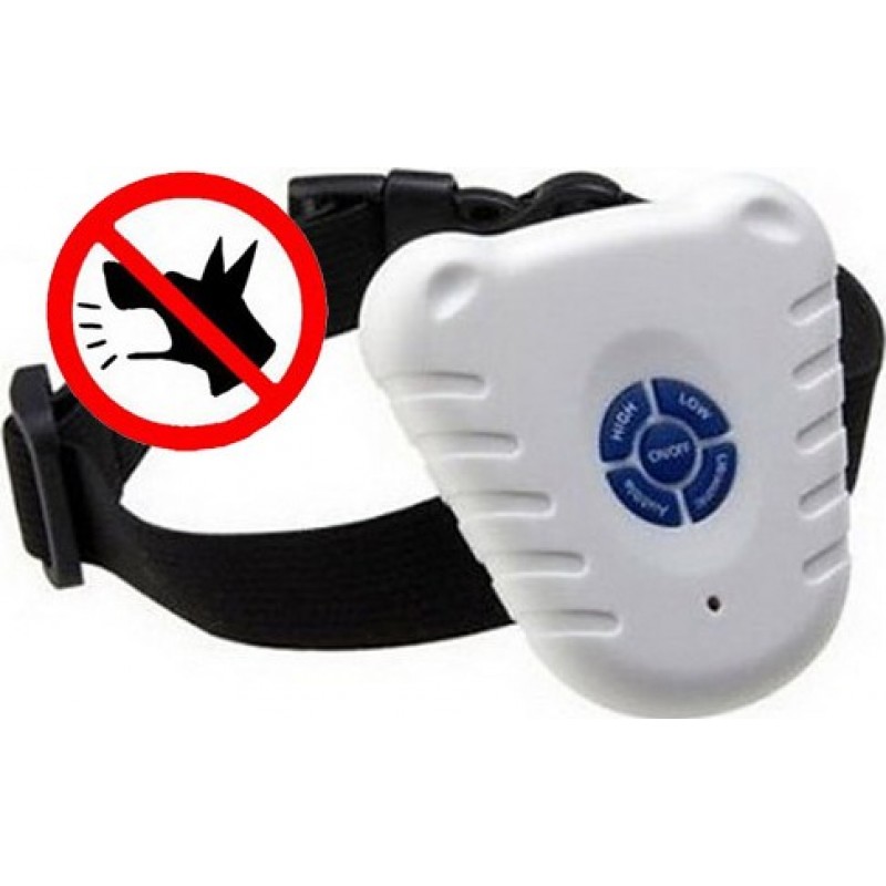 33,99 € Free Shipping | 2 units box Anti-bark collar Dog anti bark collar. Electronic and ultrasonic. Nylon White
